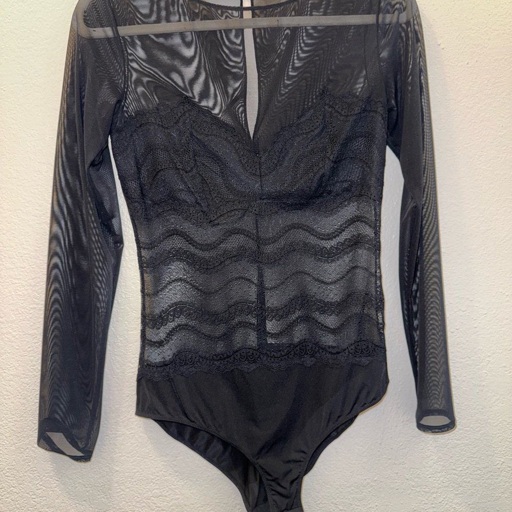 Elegant Black Lace Bodysuit